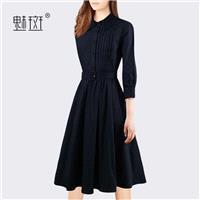 Vogue Sexy Attractive Polo Collar 3/4 Sleeves Mid Rise Fall Dress - Bonny YZOZO Boutique Store