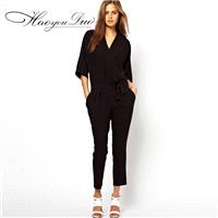 Vintage Slimming V-neck 1/2 Sleeves Jumpsuit - Bonny YZOZO Boutique Store