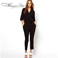 Vintage Slimming V-neck 1/2 Sleeves Jumpsuit - Bonny YZOZO Boutique Store