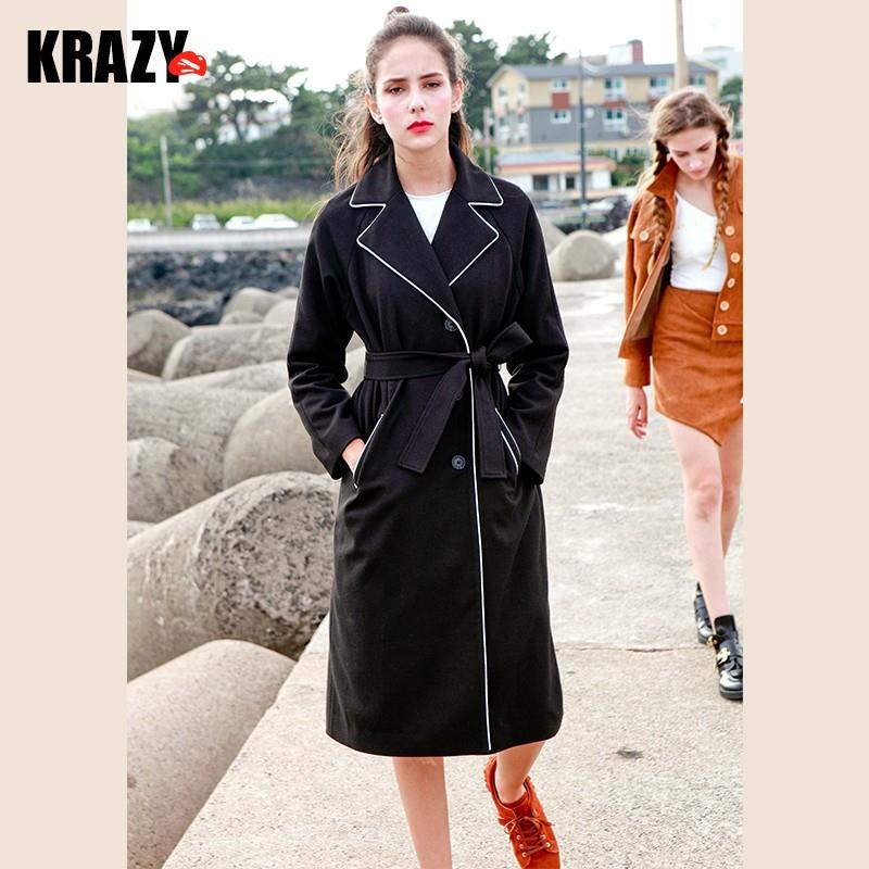 My Stuff, 2017 winter hit the color edge lapels thick textured wool coat - Bonny YZOZO Boutique Stor