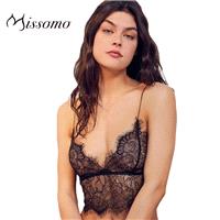 Vogue Sexy Seen Through Eyelash Lace Black Strappy Top Bra Underwear - Bonny YZOZO Boutique Store