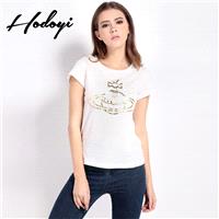 Summer Street fashion abstract pattern printing printing t simple white round neck short sleeve t-sh