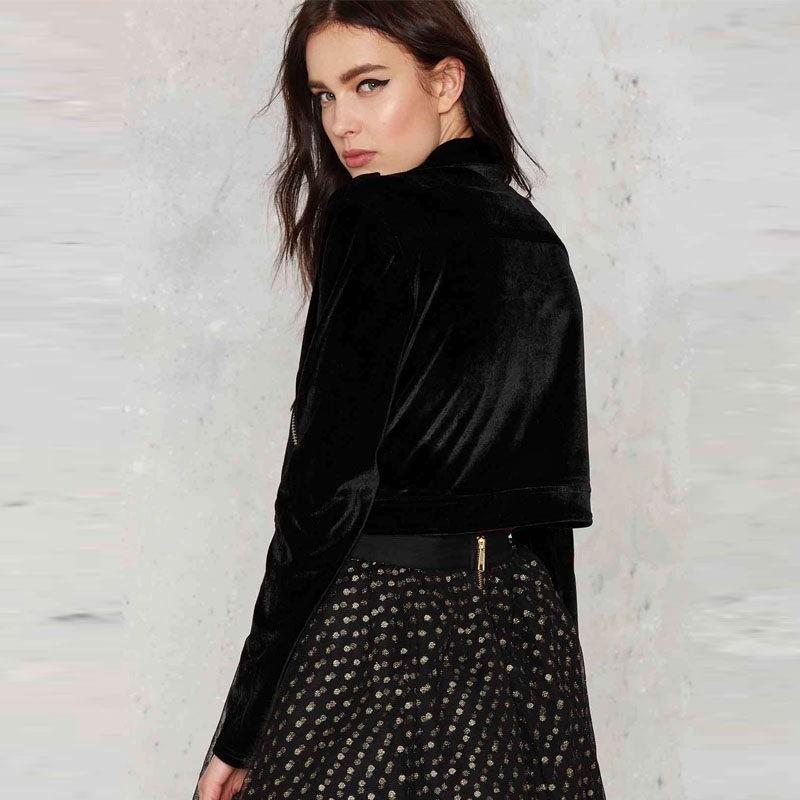 My Stuff, Ladies fall 2017 new street fashion zipper trim slim long sleeve short jacket - Bonny YZOZ