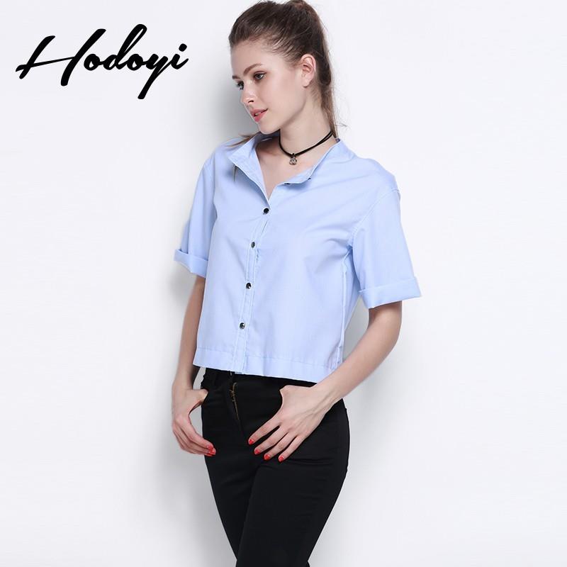 My Stuff, 2017 summer new women's simple single cables decorative solid color shirt women - Bonny YZ