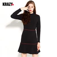 Elegant Solid Color Slimming Curvy Mermaid Cotton Flexible Dress Black Mini Dress - Bonny YZOZO Bout