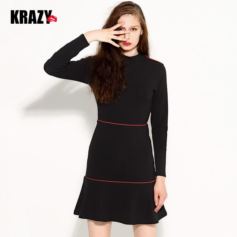 wedding, Elegant Solid Color Slimming Curvy Mermaid Cotton Flexible Dress Black Mini Dress - Bonny Y