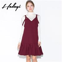 New autumn winter 2017 solid color suspenders dress female temperament suit skirt high waist skirt a