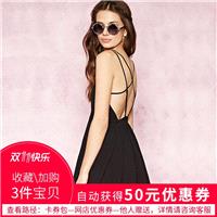 Sexy Open Back Slimming Sleeveless Crossed Straps One Color Summer Strappy Top Dress - Bonny YZOZO B