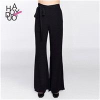 Vogue Attractive High Waisted Lace Up Summer Wide Leg Pant Casual Trouser - Bonny YZOZO Boutique Sto