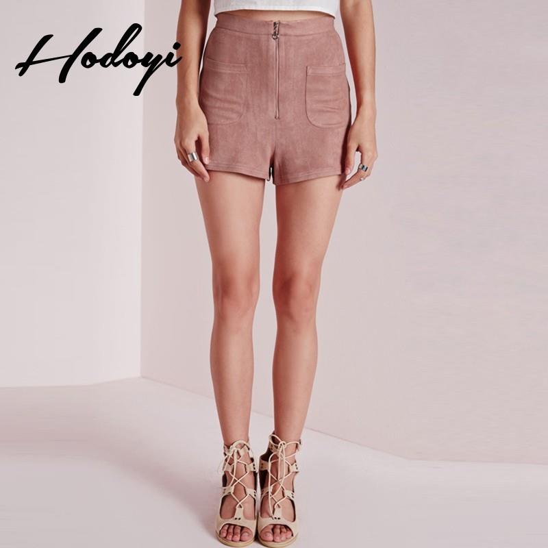 My Stuff, Summer 2017 new street zip placket suede hot pants casual pants shorts women - Bonny YZOZO