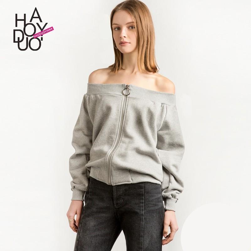 My Stuff, 2017 spring new Vogue word shoulder Strapless coat solid color sweater - Bonny YZOZO Bouti
