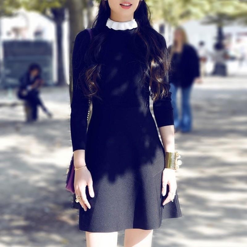 My Stuff, 2017 new temperament slim spring basics sweater dress knit long sleeve dress trend school